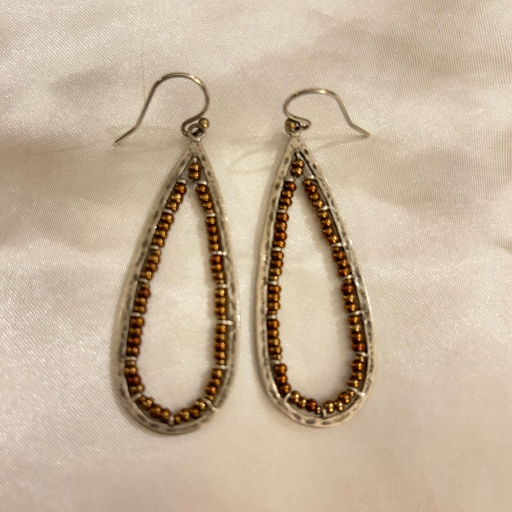 Silpada Sterling Silver and Bronze Sees Bead Earrings